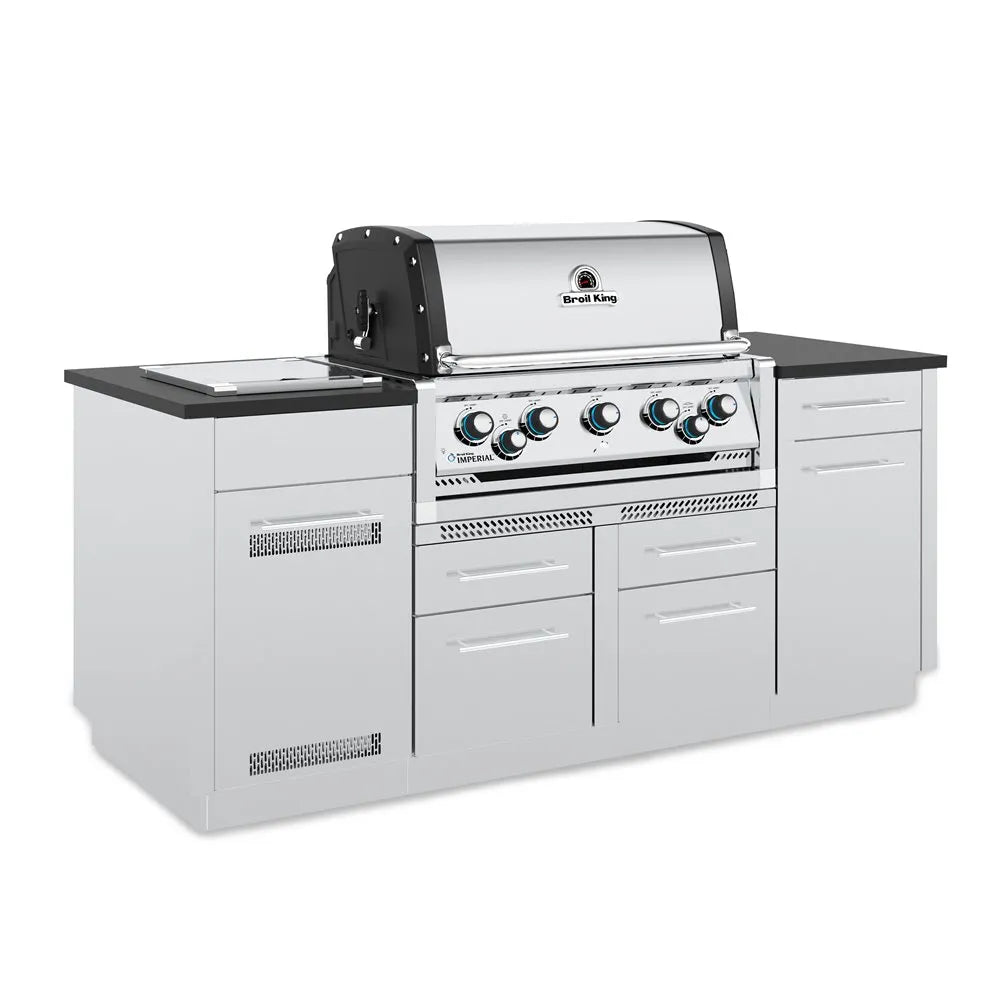 Broil King Imperial S 590i Grill Center with rotisserie, angled front view