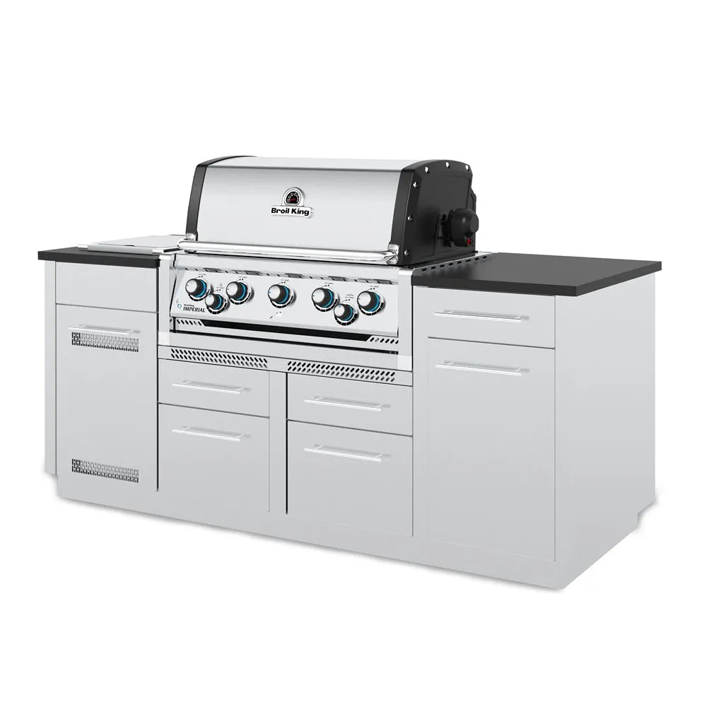 Broil King Imperial S 590i Grill Center with rotisserie, side angle