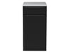 Broil King 811310 1 door drawer cabinet base front view with black storage door, drawer, and stainless top.