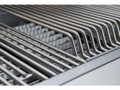 Extreme close-up of thick stainless steel grill cooking rods and grates.