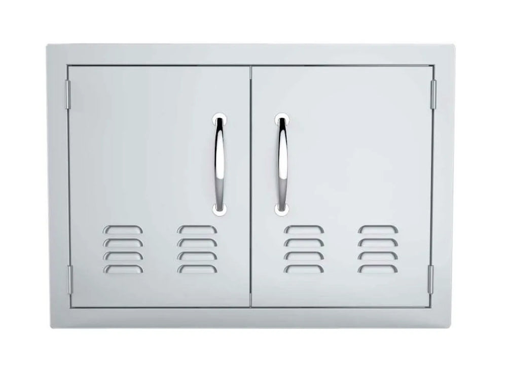Sunstone C-DD30 30" double vented access door – 304 stainless, two doors with louvered vents and polished handles.