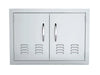Sunstone C-DD30 30" double vented access door – 304 stainless, two doors with louvered vents and polished handles.