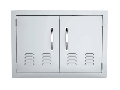 Sunstone C-DD30 30" double vented access door – 304 stainless, two doors with louvered vents and polished handles.