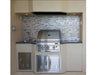 Outdoor kitchen example showing the double vented access doors installed beneath the grill, plus another vented door on the left side.