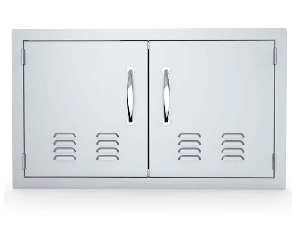 Sunstone C-DD36 36" double vented access door – 304 stainless, two doors, vents on both panels, polished handles.