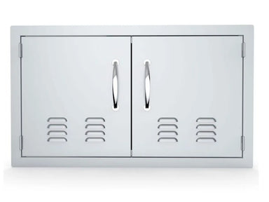 Sunstone C-DD36 36" double vented access door – 304 stainless, two doors, vents on both panels, polished handles.