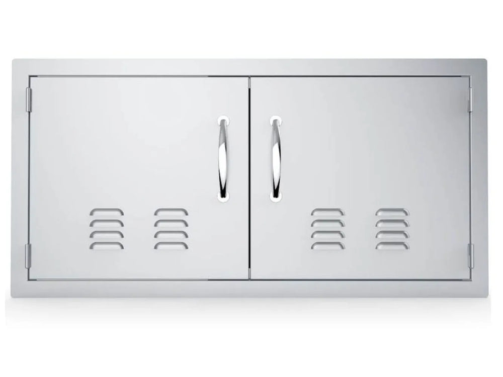 Sunstone C-DD42 42" double vented access door – 304 stainless, vents on both door panels, two polished handles.