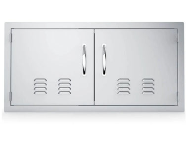 Sunstone C-DD42 42" double vented access door – 304 stainless, vents on both door panels, two polished handles.