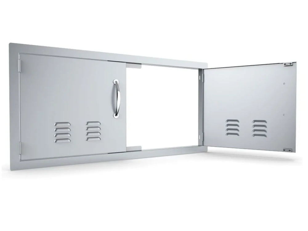 Sunstone C-DD42 with right door open – shows the opening, hinge side, and vented panel on the open door.