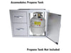 Sunstone C-DDC30 shown accommodating a propane tank behind the access door; tank not included.
