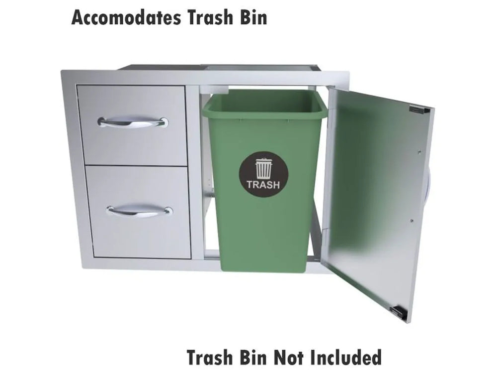 Sunstone C-DDC30 shown accommodating a trash bin behind the access door; trash bin not included.