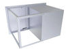 Back/side view of Sunstone C-DDC36 36-inch stainless drawer and door combo cabinet frame with open top cutout.
