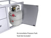 Sunstone C-DDC36 cabinet with right door open showing space for a propane tank; tank not included.
