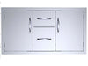 Sunstone C-DDC42 42-inch double drawer and dual access door combo, 304 stainless steel outdoor kitchen unit, front view.