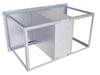 Back/side view of Sunstone C-DDC42 42-inch stainless drawer and door combo cabinet frame with open top cutout.