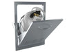 Sunstone C-LPCD20 with propane tank on pull-out tray and door swung open; propane tank not included.
