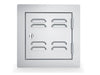 Sunstone C-VSDR12 12-inch vented utility door, right-swing, 304 stainless outdoor kitchen access panel with flush trim frame and turn latch.