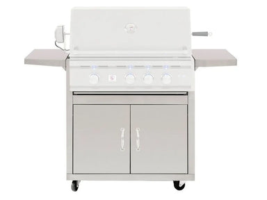 Summerset TRL 32-inch Gas Grill Cart, front view of 304 stainless steel cabinet with two drawers and cabinet door.