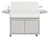 Summerset TRL 40-inch Gas Grill Cart, front view with 304 stainless steel cabinet, folding shelves, and large storage doors.