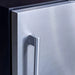 Summerset IM-15N Outdoor Ice Maker close-up of brushed stainless steel door and handle.