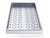 Sunstone SUNCP-CHTRAY 10" charcoal smoking tray with perforated stainless top panel and raised edges, on white background.