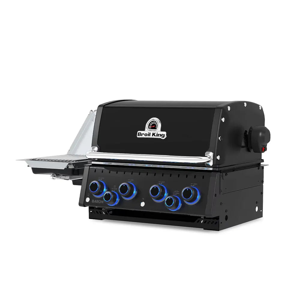 Broil King Baron 490 IR built-in 4-burner gas grill, side angle
