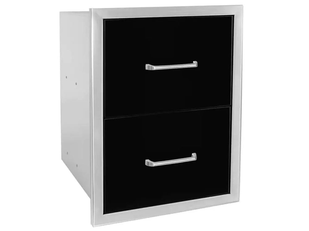 Wildfire WFDDW1622-BSS Double Access Drawer 16" Angled View