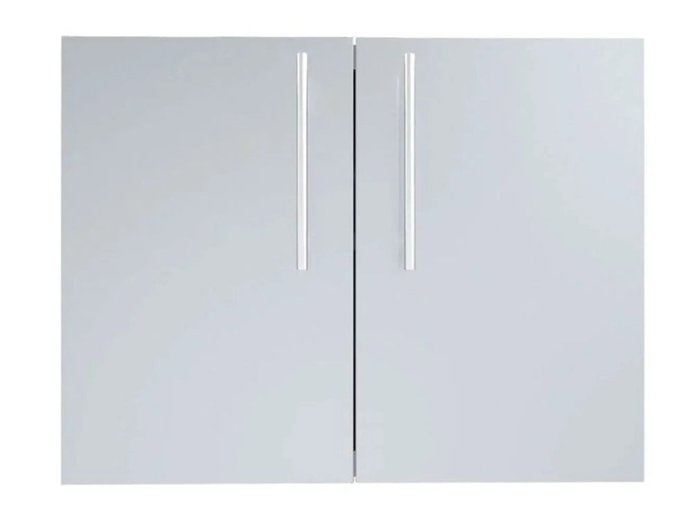 Sunstone DE-DD30 30-inch raised double doors, 304 stainless steel outdoor kitchen access doors with vertical handles.