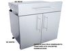 Sunstone DE-DD30 raised double doors with shelves shown as modular outdoor kitchen component, 304 stainless steel.