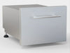 Sunstone DE-DPCF13 stainless paper towel holder and cutlery drawer for outdoor kitchen, raised panel front with horizontal handle.