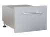 Front view of Sunstone DE-DPCF13 raised paper towel holder and cutlery drawer combo, stainless steel BBQ island storage.