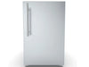 Front view of the Sunstone DE-DVPR15 15-inch stainless steel dry storage pantry featuring a vertical bar handle on a sleek, raised door panel.