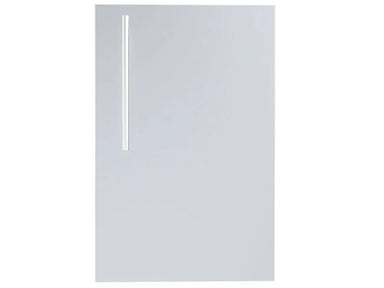 Sunstone DE-DVR15 15-inch 304 stainless steel single access door, right-swing design with vertical handle, front view.
