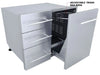 Sunstone DE-LPCTD30 combo cabinet with pull-out trash compartment and adjustable trash bag ring, plus triple drawers.