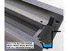 A technical close-up diagram illustrating the weather-resistant design, with a graphic overlay showing a built-in gutter system that sheds rainwater away from the drawer panels.