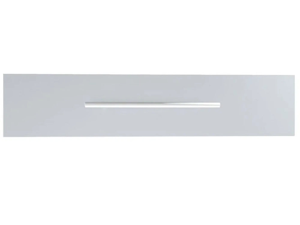 A direct front view of the Sunstone 30-inch single drawer in a closed position, featuring a clean, minimalist stainless steel face and a centered horizontal bar handle.