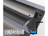 Close-up of Sunstone DE-TD23 built-in rain gutter channel that sheds water away from outdoor kitchen drawer panels.