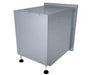 Back view of Sunstone DE-TD23 stainless triple drawer cabinet housing with mounting frame and adjustable leveling feet.