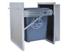 Sunstone DE-TRD18 raised trash drawer pulled out with recycle bin, stainless outdoor kitchen cabinet with soft-close slides.