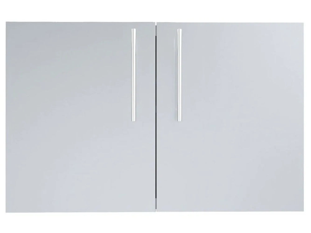 Sunstone DE-DD36 36-inch raised double access doors, 304 stainless steel outdoor kitchen doors with vertical handles.