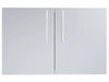 Sunstone DE-DD36 36-inch raised double access doors, 304 stainless steel outdoor kitchen doors with vertical handles.
