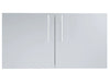 Sunstone DE-DD42 42-inch raised double access doors, 304 stainless steel outdoor kitchen doors with vertical bar handles.