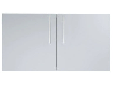 Sunstone DE-DD42 42-inch raised double access doors, 304 stainless steel outdoor kitchen doors with vertical bar handles.