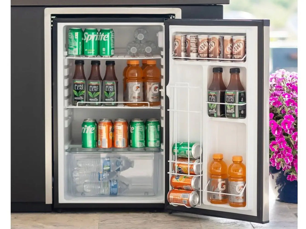 Videl Grills BBQ Island Open Fridge with Items