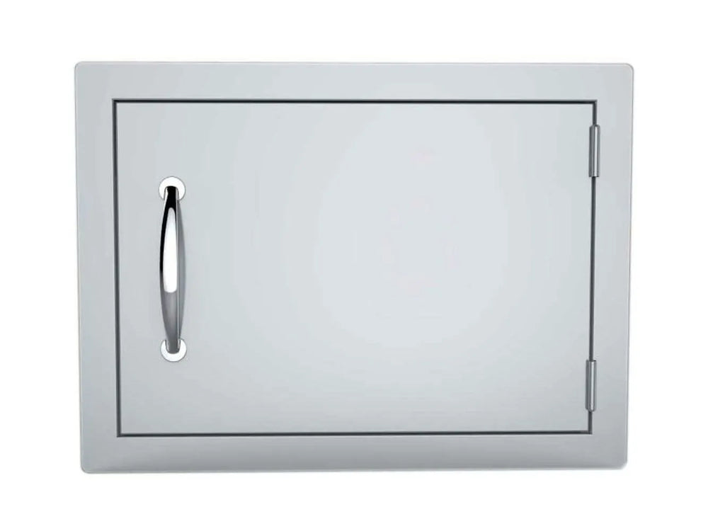 Sunstone DH1420 reversible access door, flush-mount 304 stainless steel panel for outdoor kitchen islands with sleek handle and right/left swing installation.