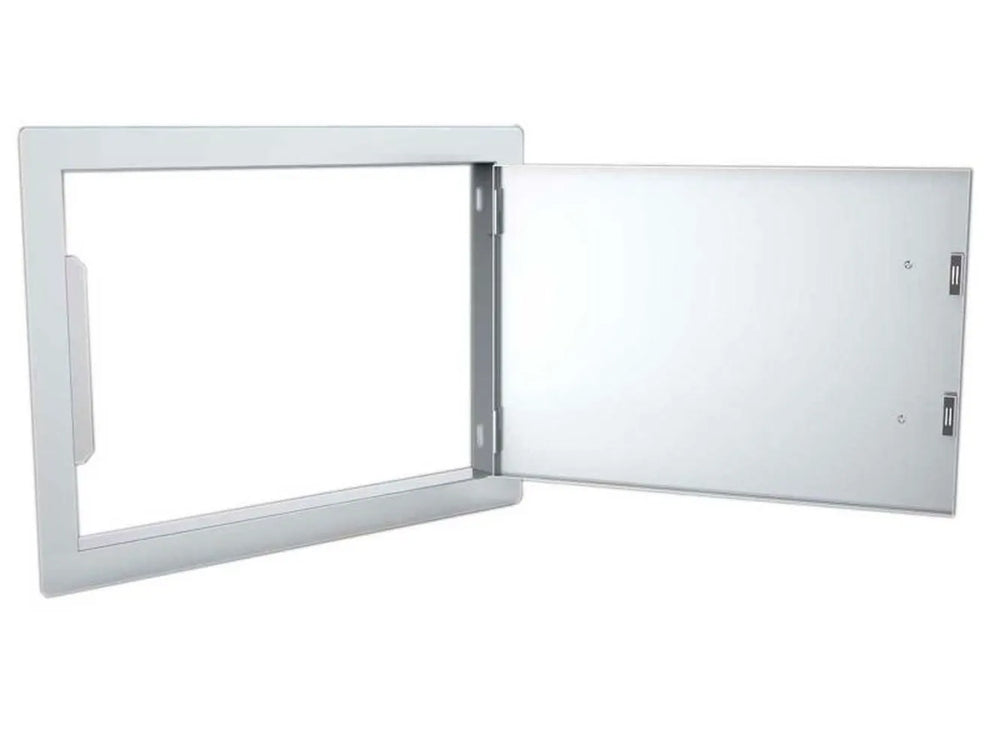 Side profile of the Sunstone DH1724 flush-mount access door highlighting the polished 304 stainless steel frame.