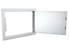 Side profile of the Sunstone DH1724 flush-mount access door highlighting the polished 304 stainless steel frame.