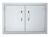 Sunstone DSH30 30" Dry Storage Pantry — flush double doors, two vertical chrome handles, concealed hinges at the outer edges.