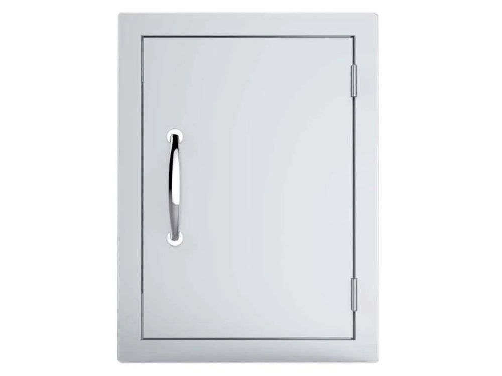 Sunstone DV1420 reversible vertical access door, flush-mount 304 stainless steel panel for outdoor kitchen islands with sleek handle and left/right swing install.
