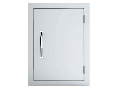 Sunstone DV1420 reversible vertical access door, flush-mount 304 stainless steel panel for outdoor kitchen islands with sleek handle and left/right swing install.